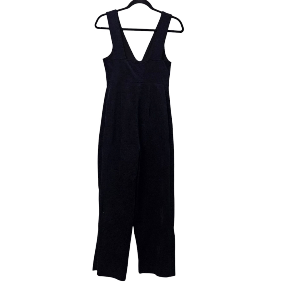 BDG Urban Outfitters April Corduroy Zip-Front Jumpsuit Black Cropped size Small - Picture 4 of 11